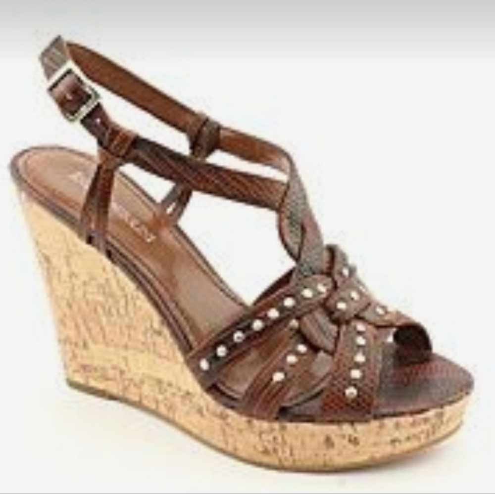 Enzo Angiolini Wedge Studded Sandles- Size 10